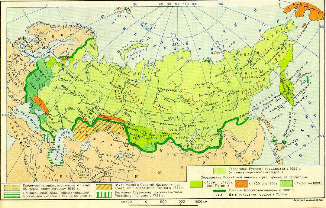 Карта Российской империи XVIII века.